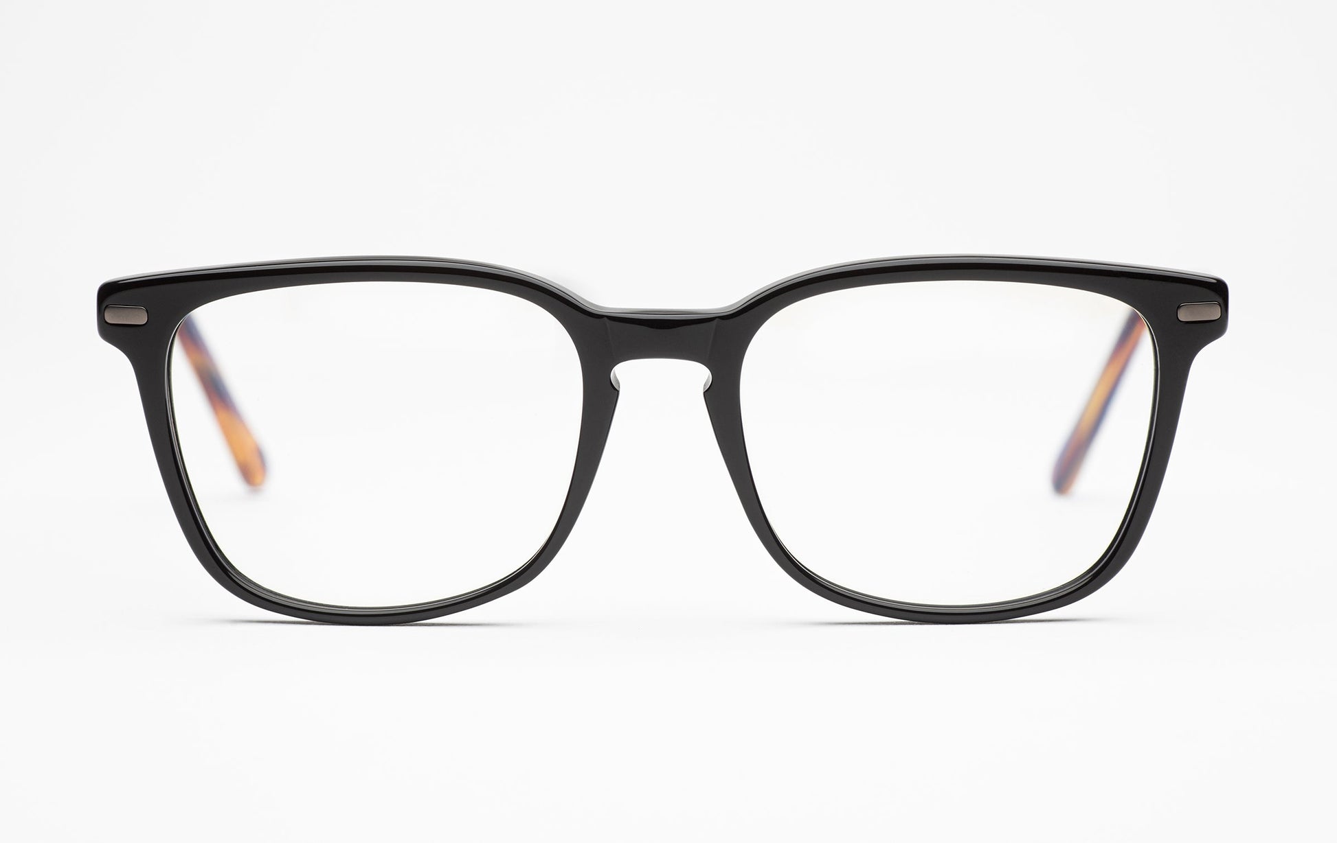 The Scholar 2 | Square Acetate Frame - Designer Prescription Glasses – Black - Low Nose Bridge