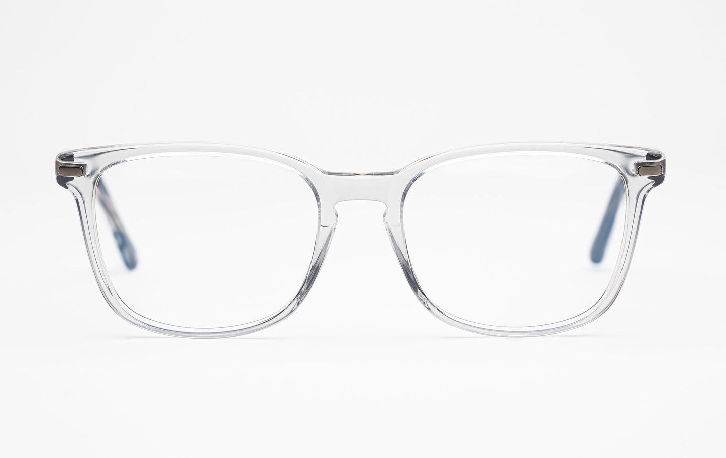 The Scholar 3 | Square Acetate Frame - Designer Prescription Glasses – Transparent Grey - Low Nose Bridge