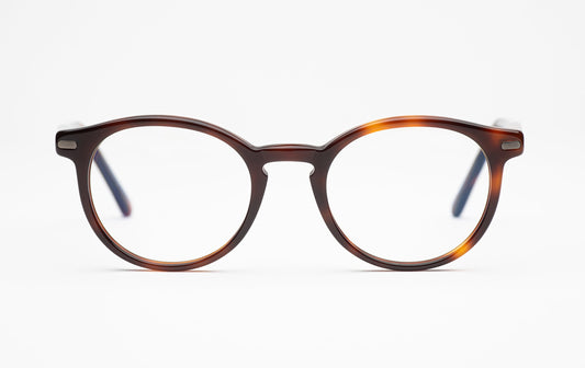 The Traveler 3 | Round Acetate Frame Eyeglasses – Tortoiseshell Designer Prescription Glasses – Low Nose Bridge