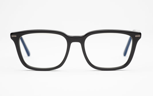 The Voyager 3 | Square Acetate Frame Eyeglasses – Black Designer Prescription Glasses