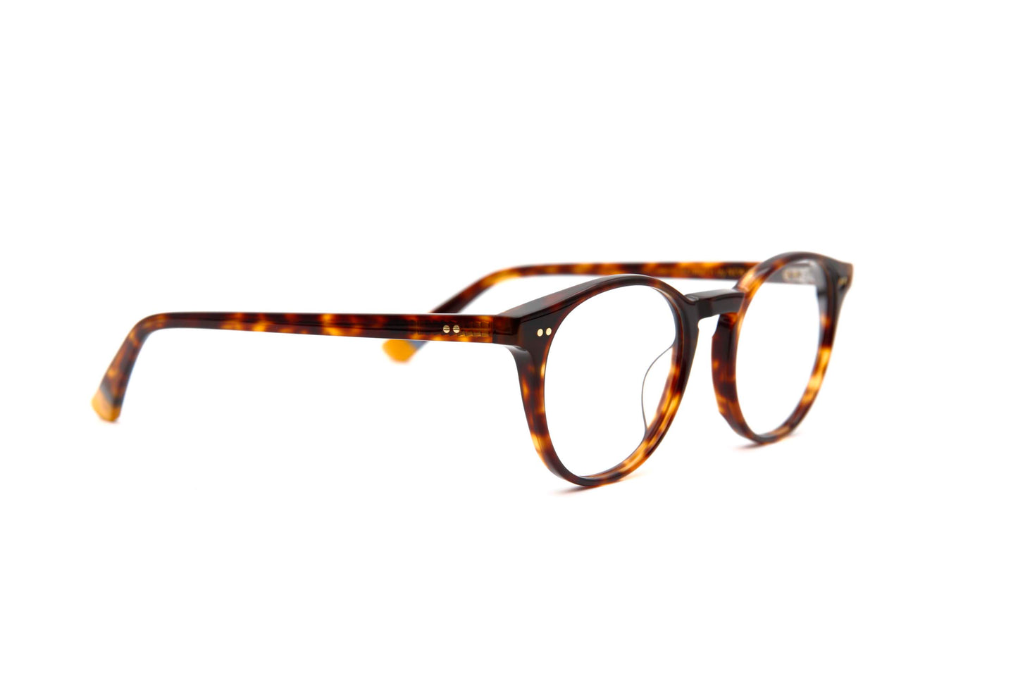 Horizon Designer Round Glasses Tortoise Pattern Side View