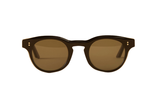 Lawrence - Round Designer Sunglasses - Black