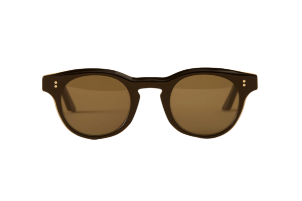 Lawrence - Round Designer Sunglasses - Black