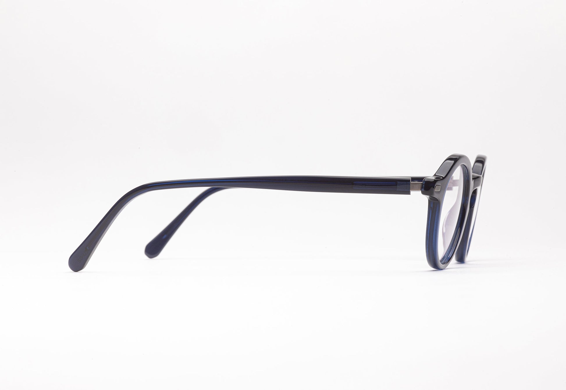Side View - The Explorer 2 | Blue Frame Designer Prescription Glasses with Low Nose Bridge