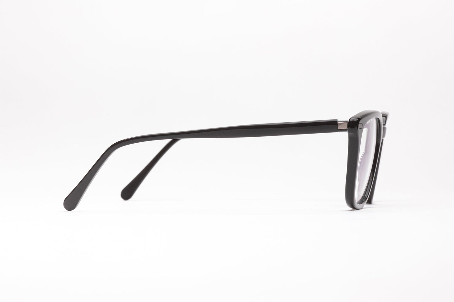 Side View - The Voyager 3 | Square Black Acetate Frames – Designer Prescription Glasses