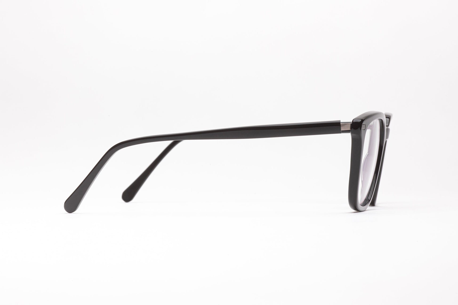 Side View - The Voyager 3 | Square Black Acetate Frames – Designer Prescription Glasses