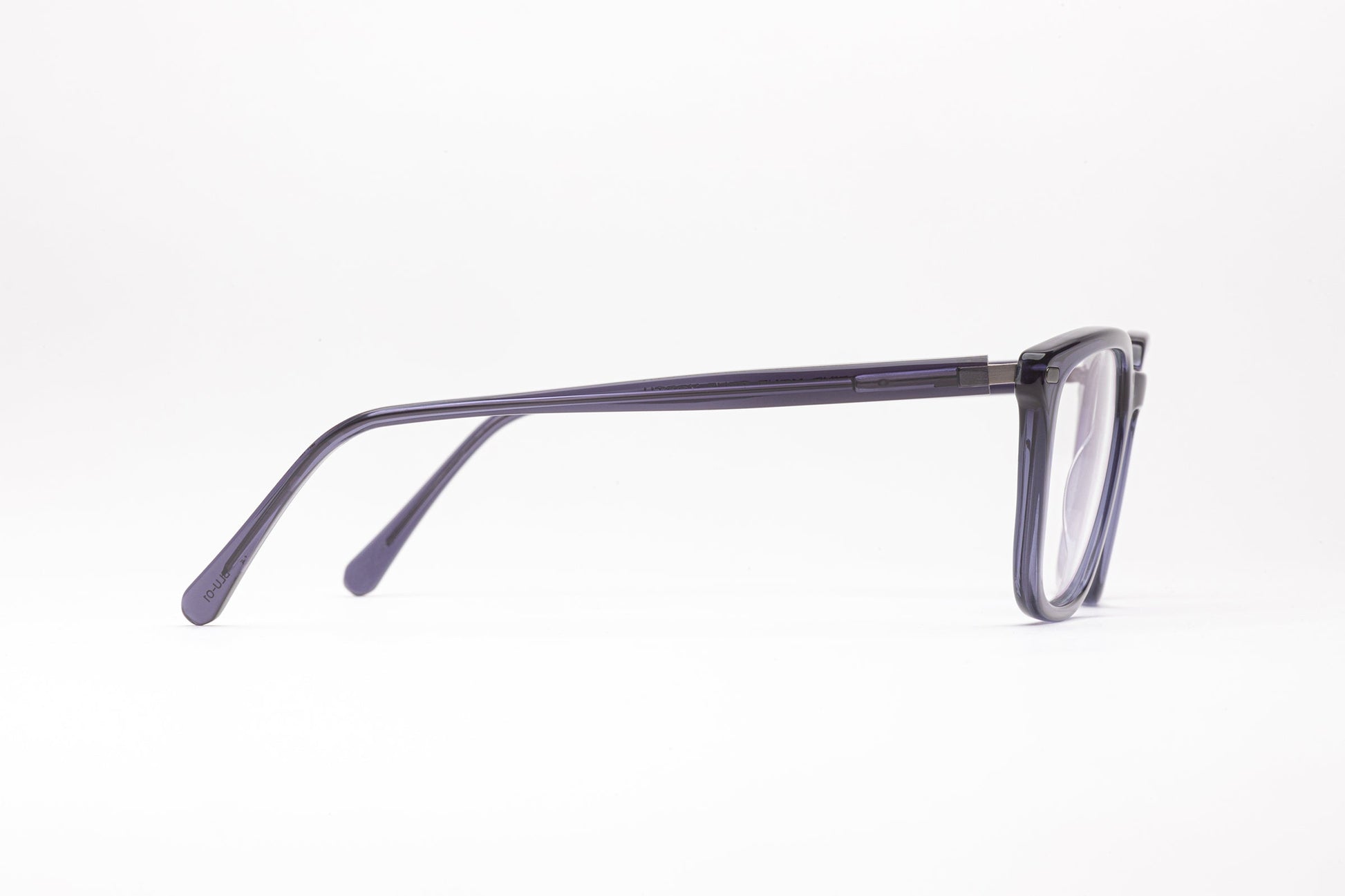 Side View - The Voyager | Square Blue Acetate Frames – Designer Prescription Glasses