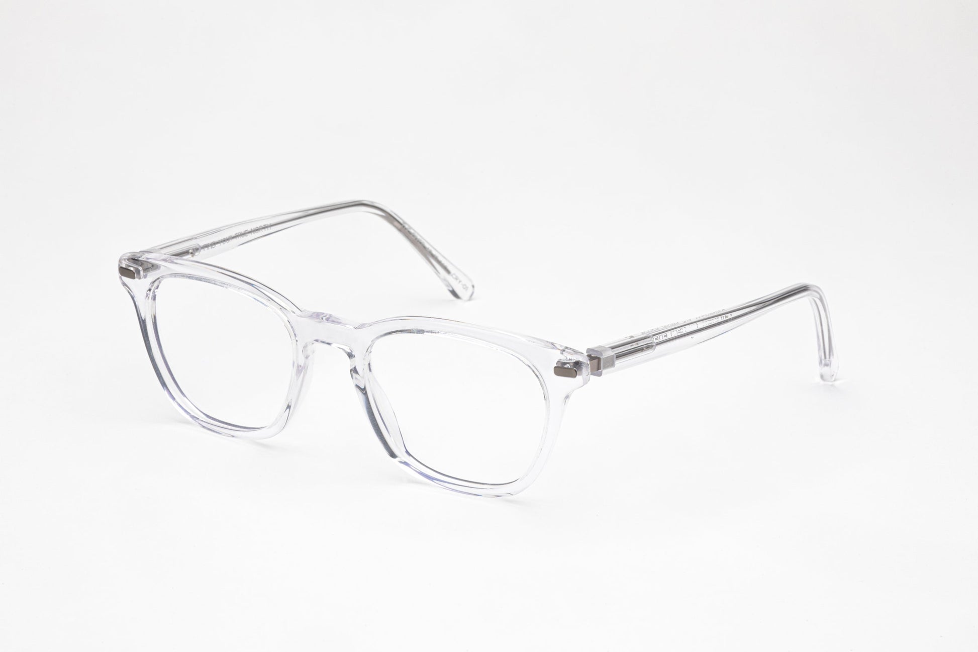 Angled View - The Giver 3 | Square Prescription Designer Glasses – Transparent Clear Frames
