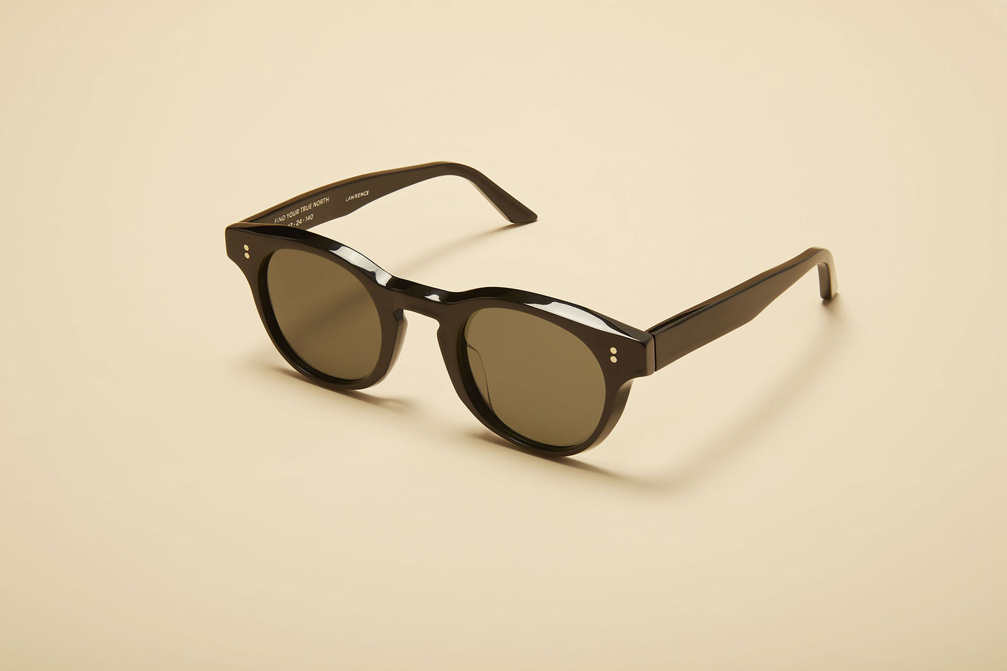 Black round sunglasses side view