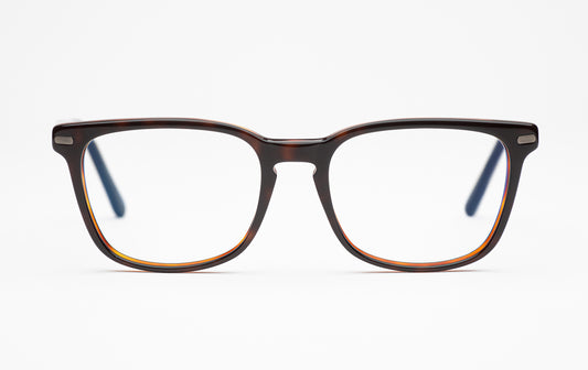 The Scholar | Square Acetate Frame - Designer Prescription Glasses – Tortoiseshell - Low Nose Bridge