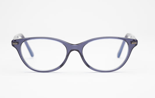 The Seeker | Oval Cat-Eye Acetate Frame - Designer Prescription Glasses – Artic Blue