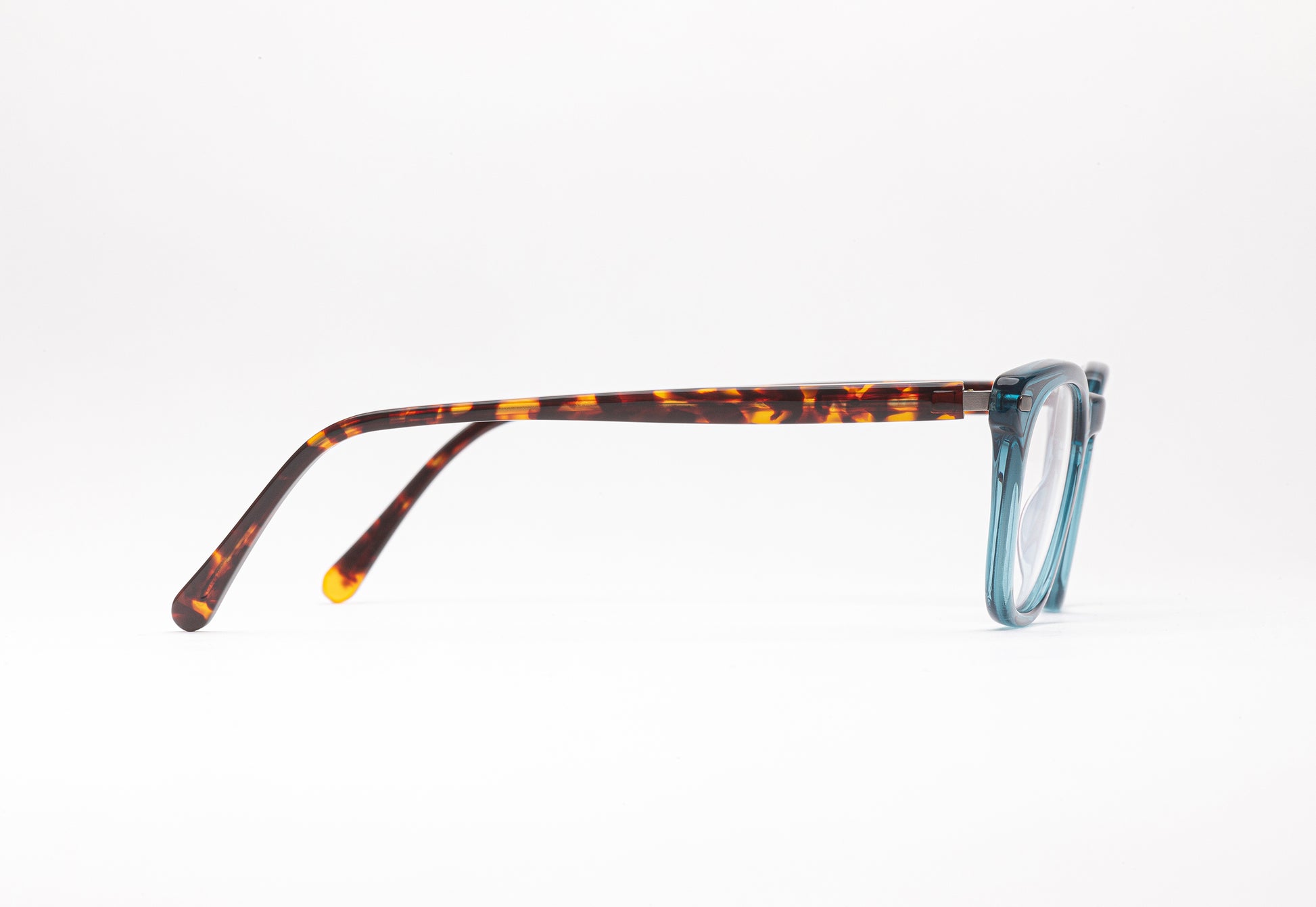Side View - The Giver | Designer Teal Prescription Unisex Glasses – Square Frames