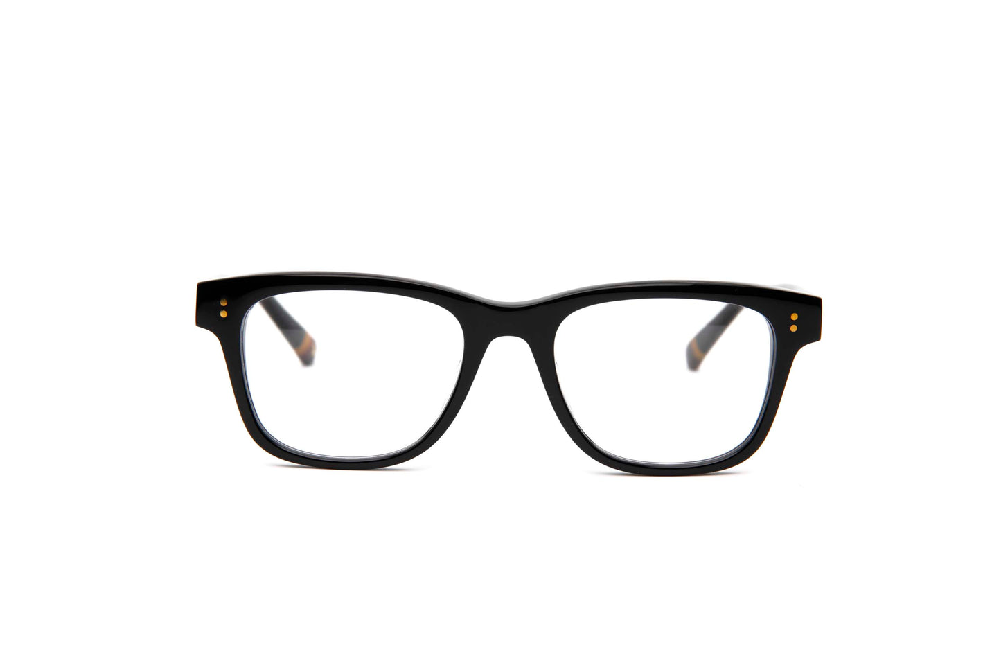 Beacon Designer Square Glasses Black Ebony Front View