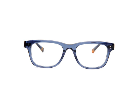 Beacon Designer Square Glasses Midnight Blue Front View
