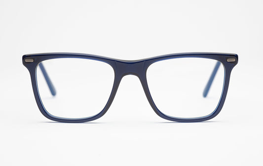 The Navigator 3 | Acetate Square Frame Glasses - Designer Prescription – Dark Blue