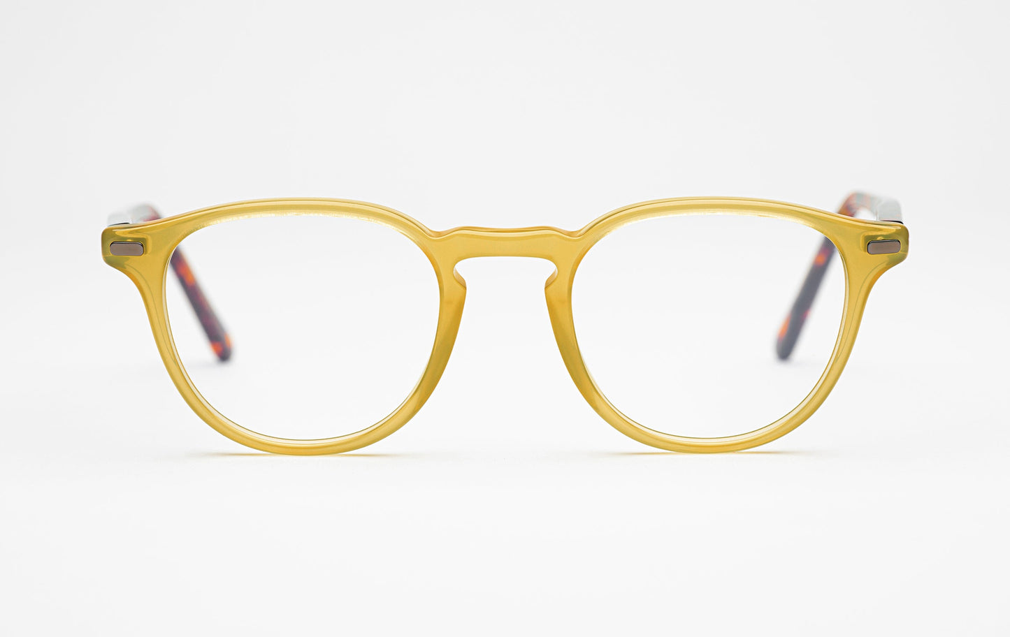 The Sage 2 | Acetate Round Frame Glasses - Designer Prescription – Yellow with Tortoiseshell Temples