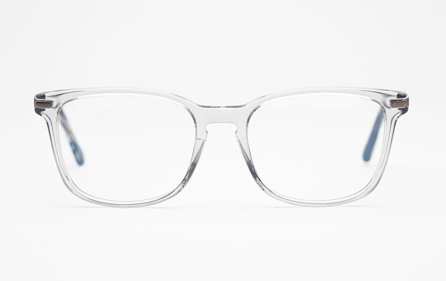 The Scholar 3 | Square Acetate Frame - Designer Prescription Glasses – Transparent Grey - Low Nose Bridge 