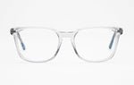 The Scholar 3 | Square Acetate Frame - Designer Prescription Glasses – Transparent Grey - Low Nose Bridge 