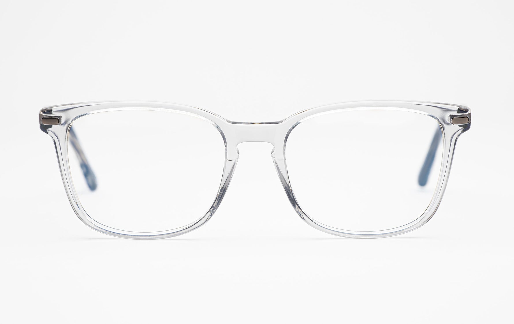 The Scholar 3 | Square Acetate Frame - Designer Prescription Glasses – Transparent Grey - Low Nose Bridge 