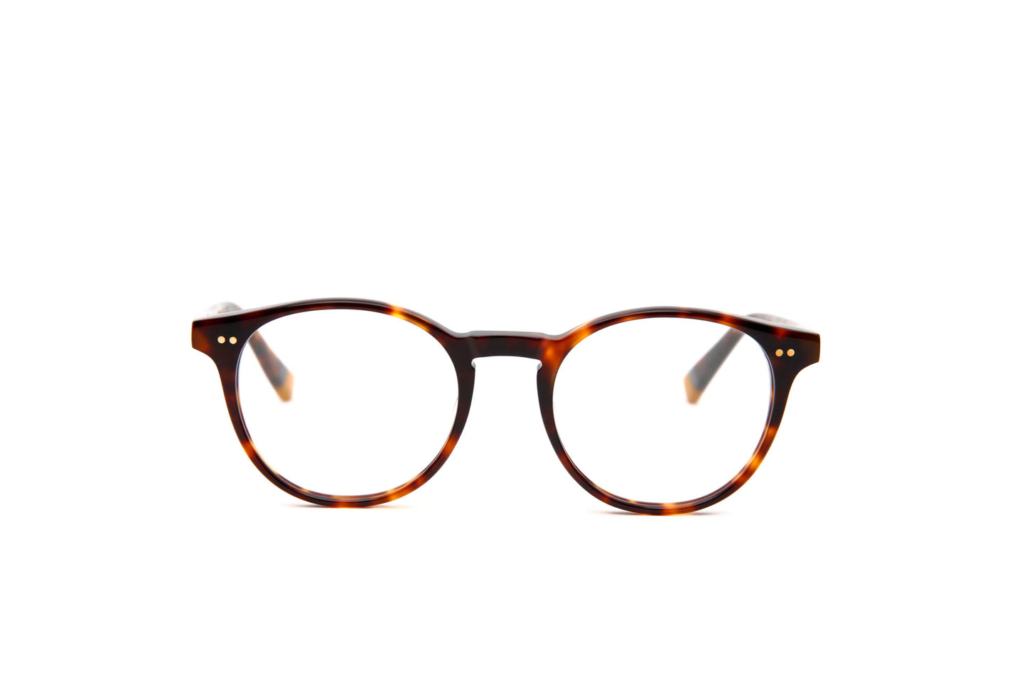 Horizon Designer Round Glasses Tortoise Pattern Front View