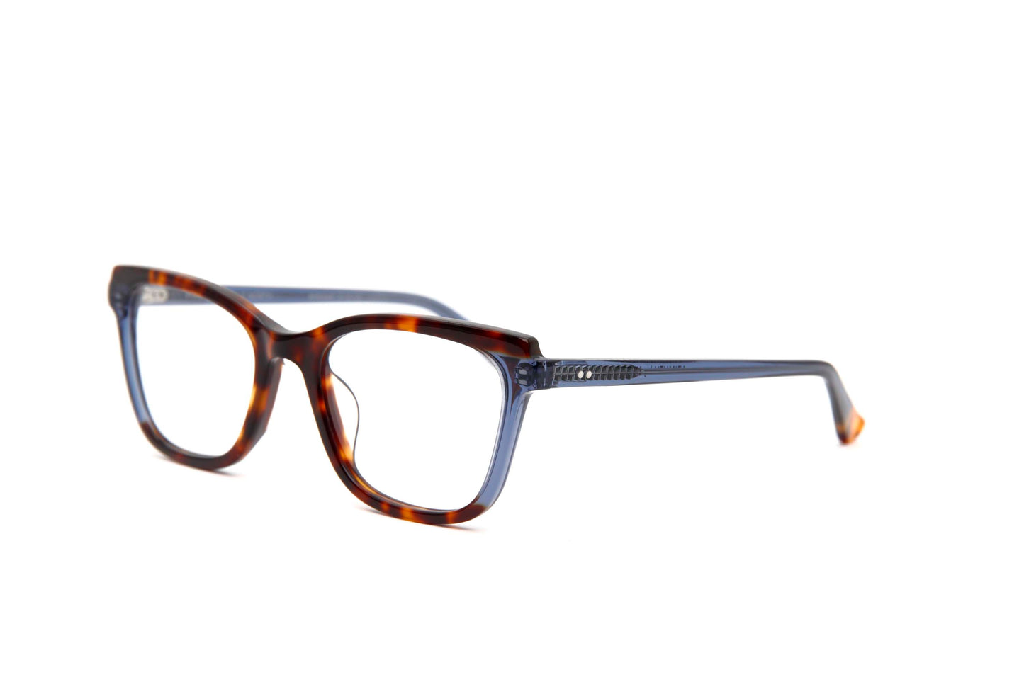 Meridian Designer Cat-Eye & Square Glasses Tortoise & Blue