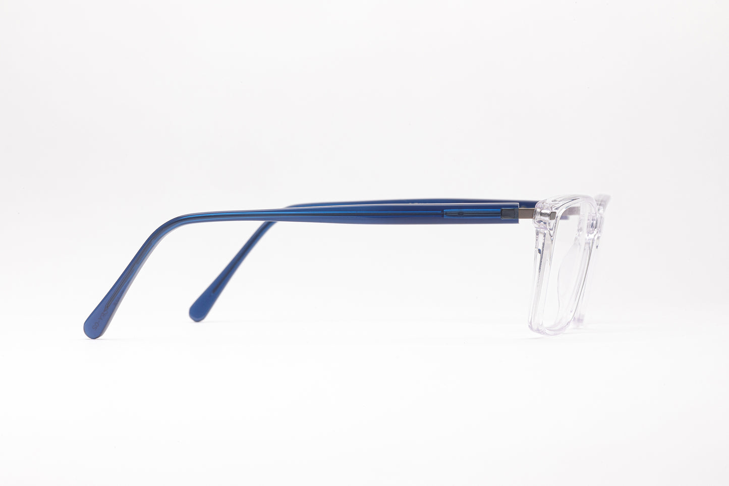 Side View - The Advocate 3 | Men’s Designer Prescription Glasses with Clear Rectangular Oversized Acetate Frames -Blue Stems