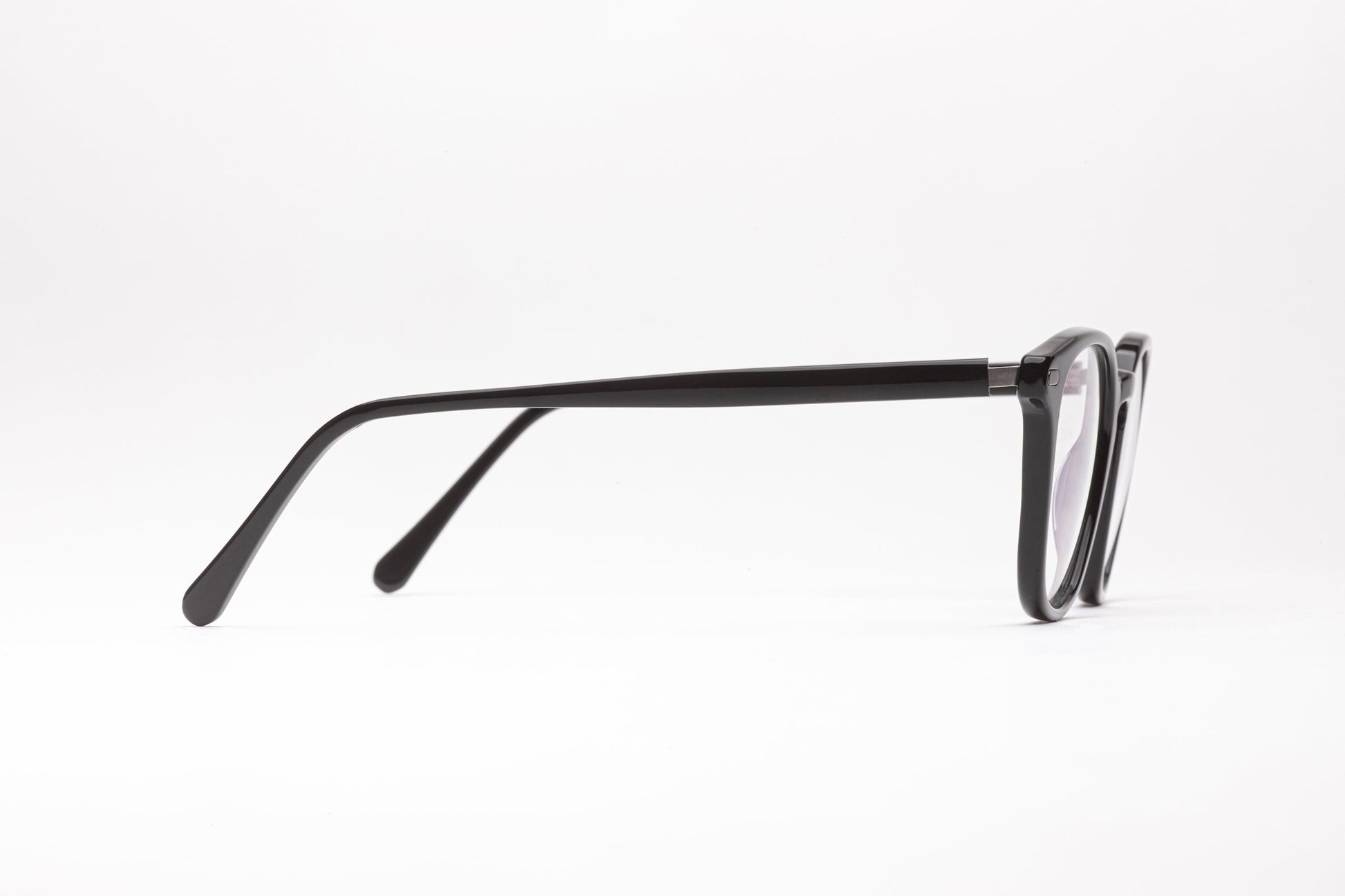 Side View - The Altruist 2 | Black Square Frame Designer Prescription Glasses with Low Nose Bridge