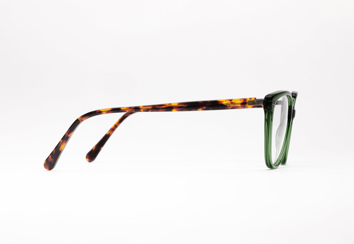 Side View - The Humanist 3 | Oval Designer Prescription Green Glasses – Cat Eye