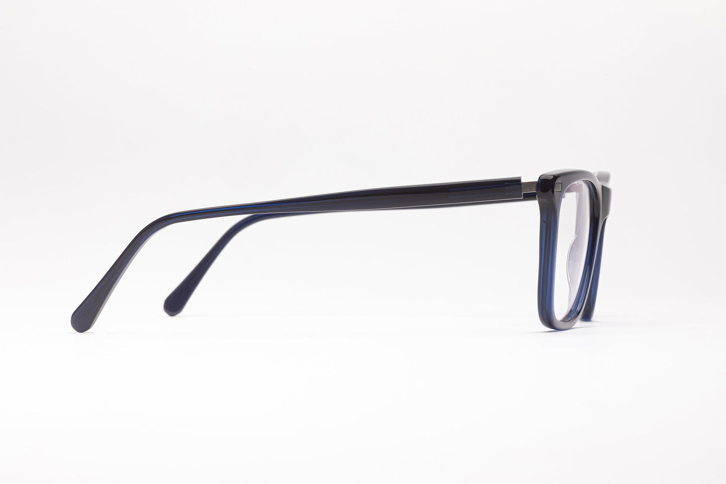 Side View - The Navigator 3 | Square Frame - Designer Blue Glasses – Prescription Designer
