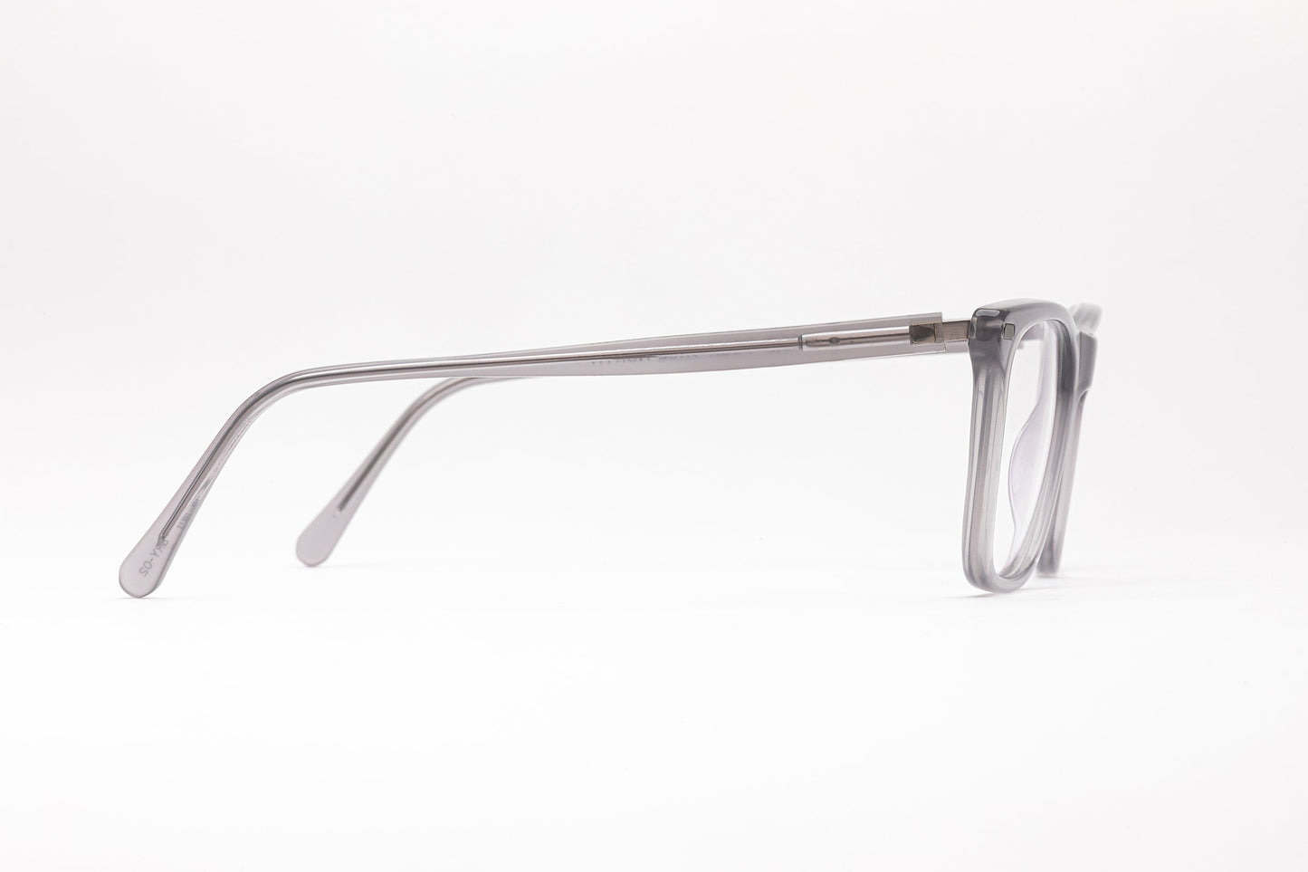 Side View - The Navigator 2 | Square Frame - Designer Grey Glasses – Prescription Designer