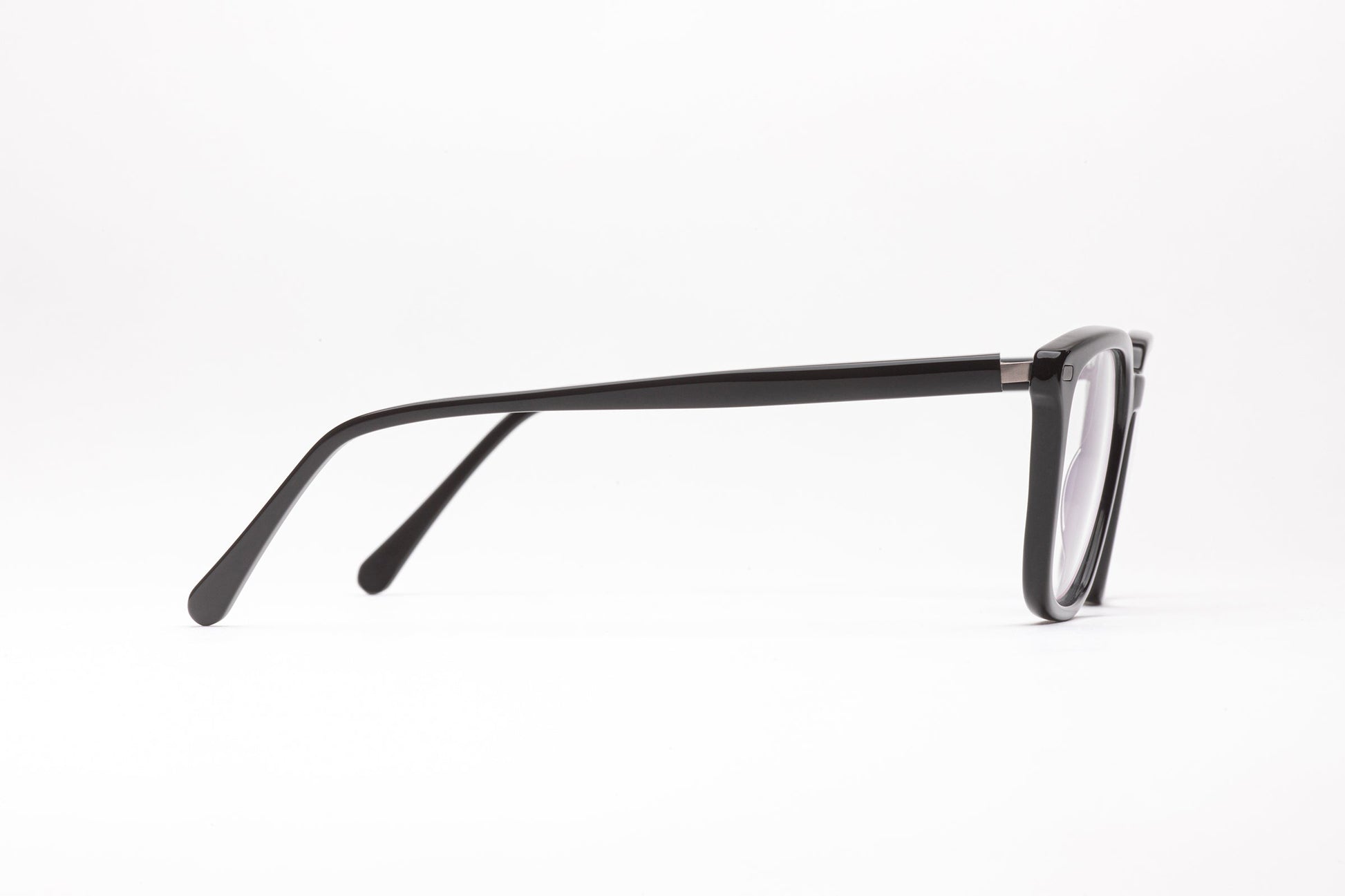 Side View - The Voyager 3 | Square Black Acetate Frames – Designer Prescription Glasses  