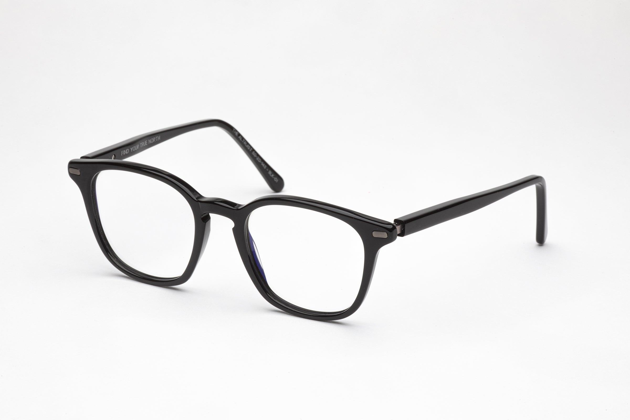 The Altruist 2 Square Frame Glasses for Low Nose Bridge Black Azimuth Eyewear