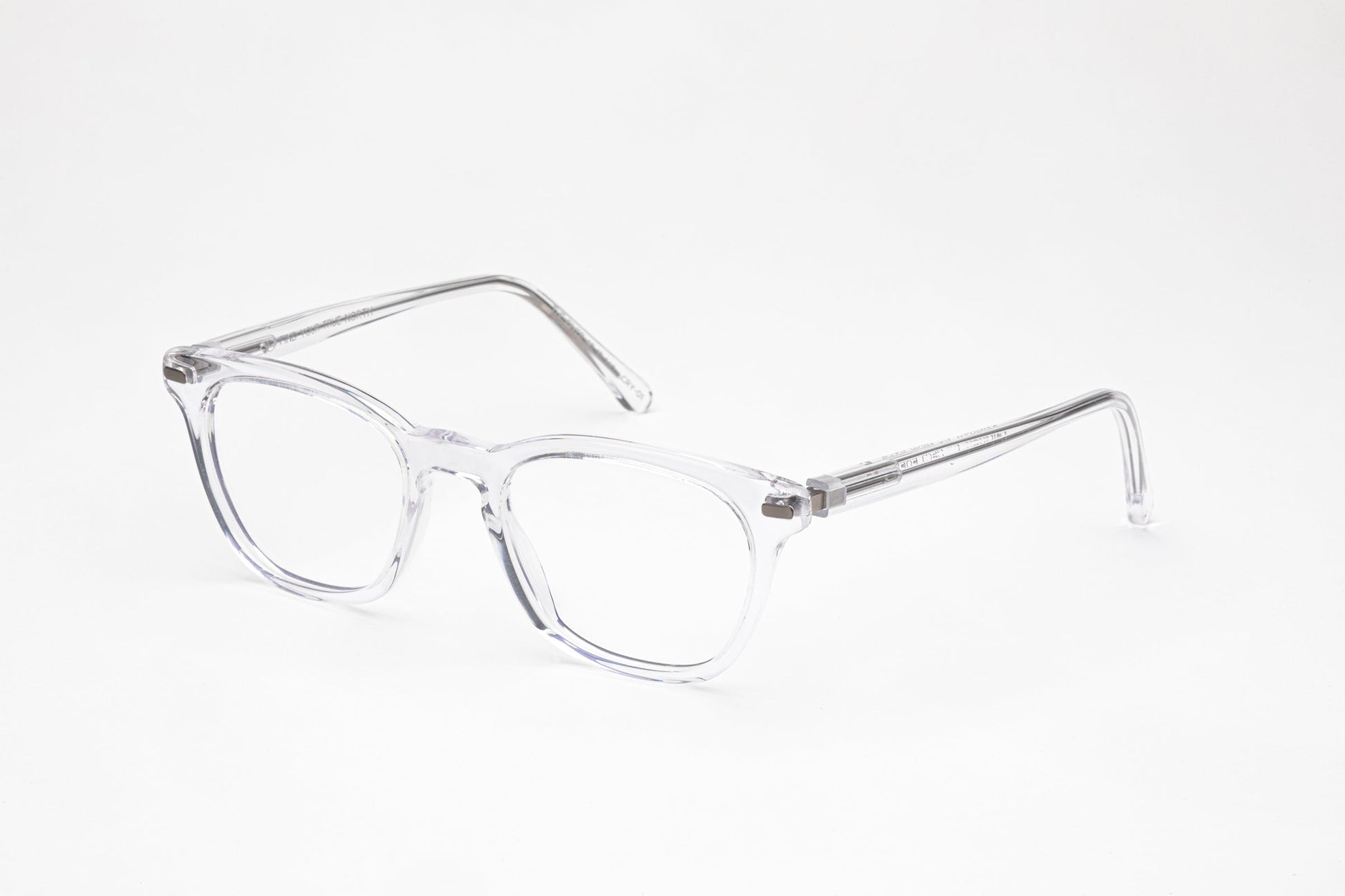 Angled View - The Giver 3 | Square Prescription Designer Glasses – Transparent Clear Frames 