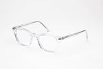 Angled View - The Giver 3 | Square Prescription Designer Glasses – Transparent Clear Frames 