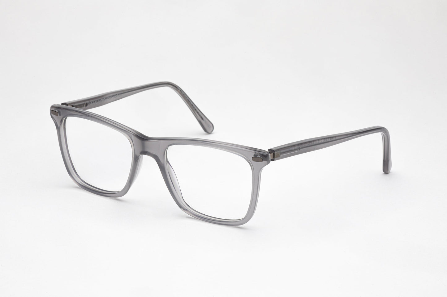 Angled View - The Navigator 2 | Square Frame - Designer Prescription Glasses – Dark Grey