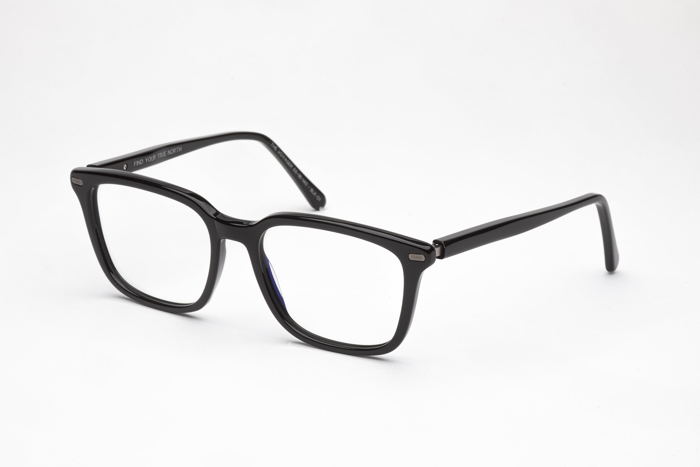 The Voyager 3 Square Designer Rx Glasses Black Azimuth Eyewear