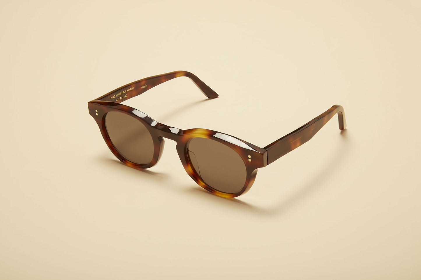 Terry - Round Designer Sunglasses - Tortoise