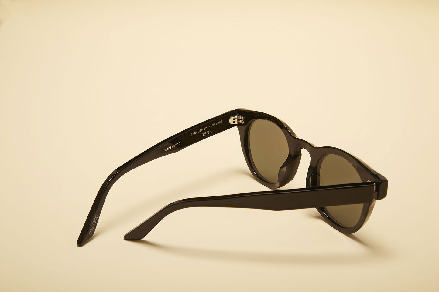 black round sunglasses back view