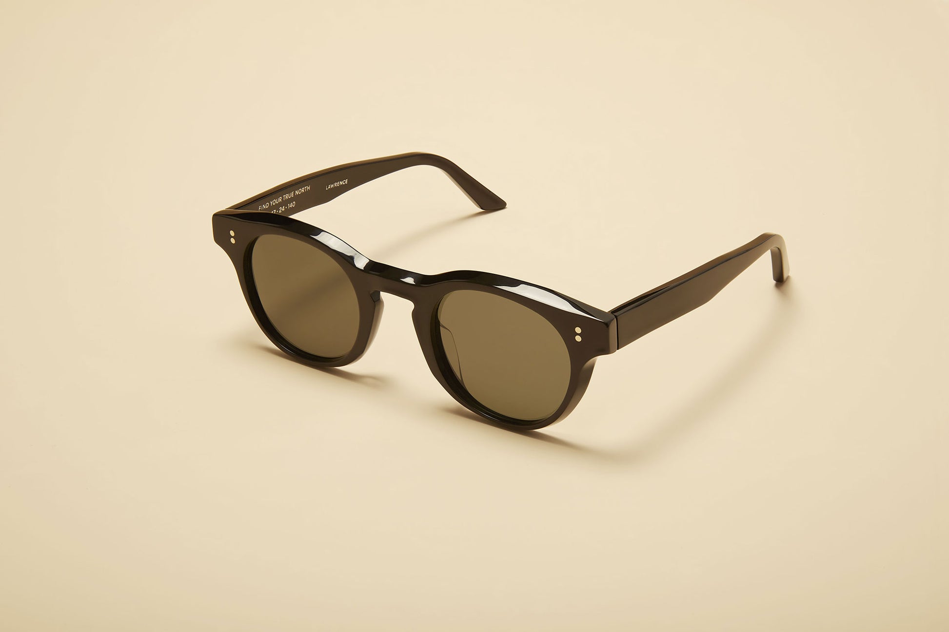 Black round sunglasses side view