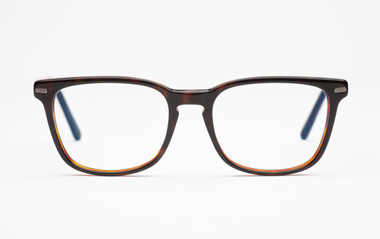 The Scholar | Square Acetate Frame - Designer Prescription Glasses – Tortoiseshell - Low Nose Bridge 