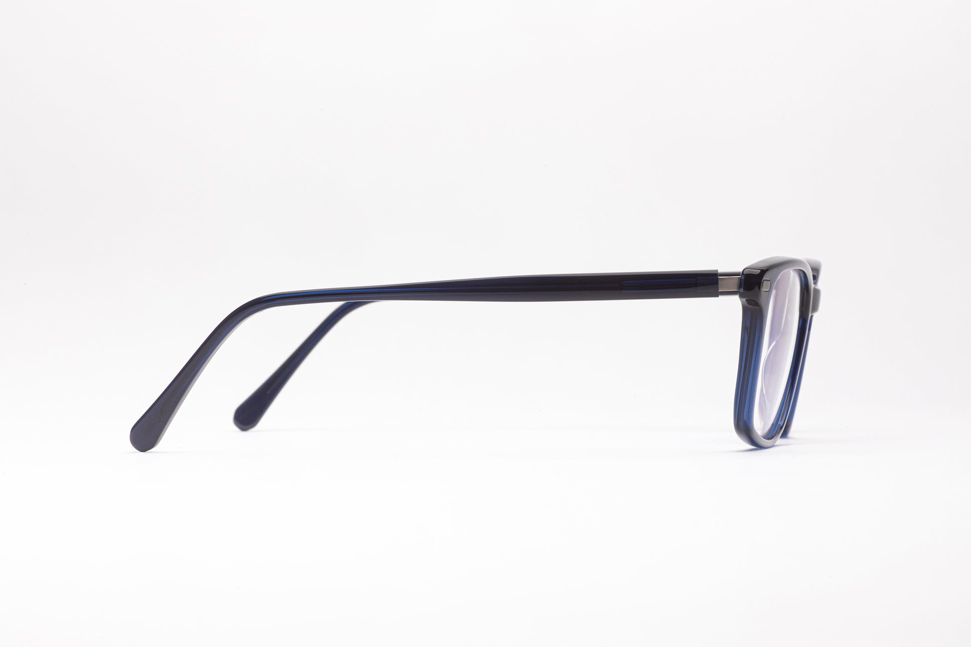 Side View - The Champion | Dark Blue Designer Prescription Glasses with Oversized Rectangular Frames