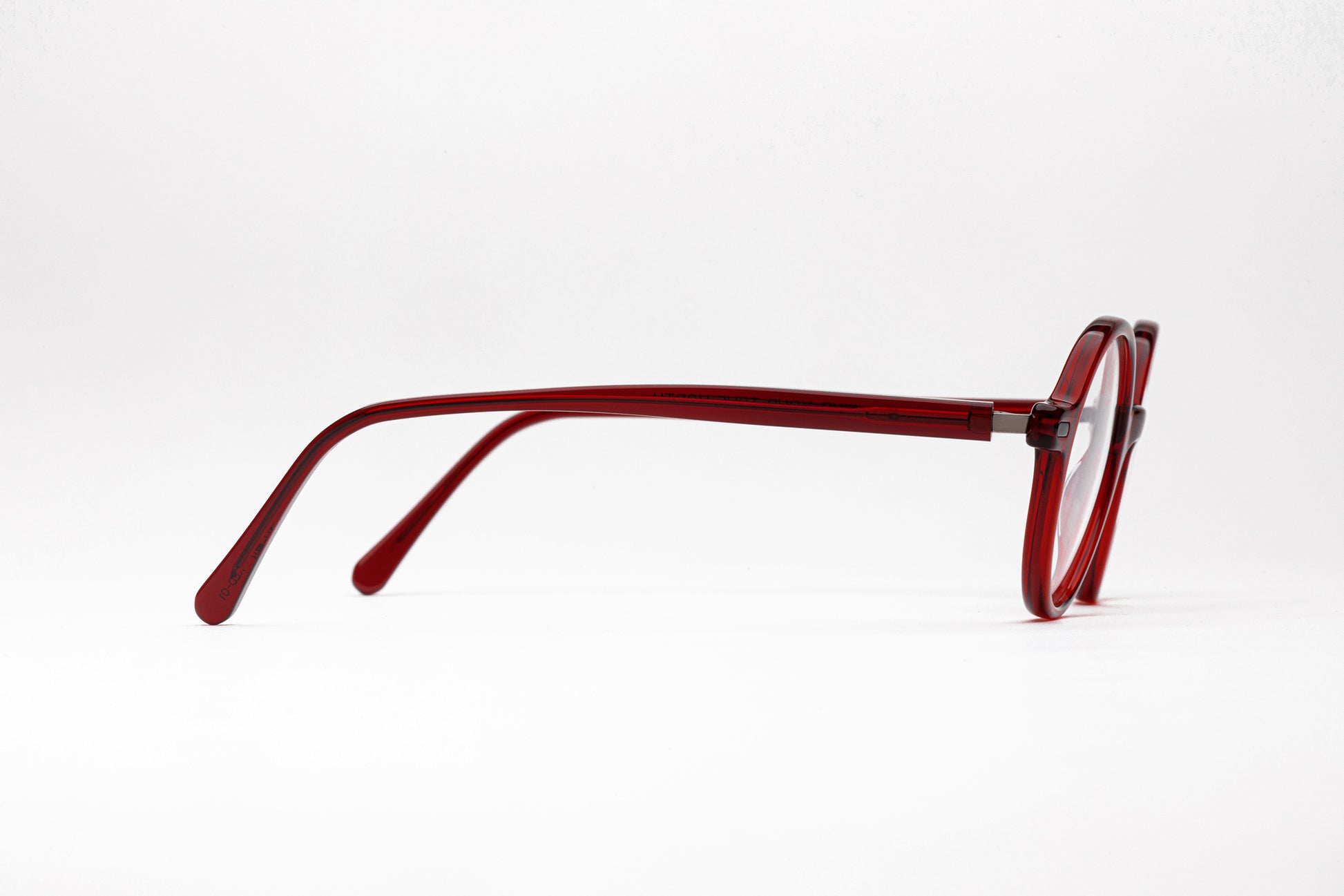 Side View - The Healer | Round Red Designer Prescription Glasses – Acetate Frames