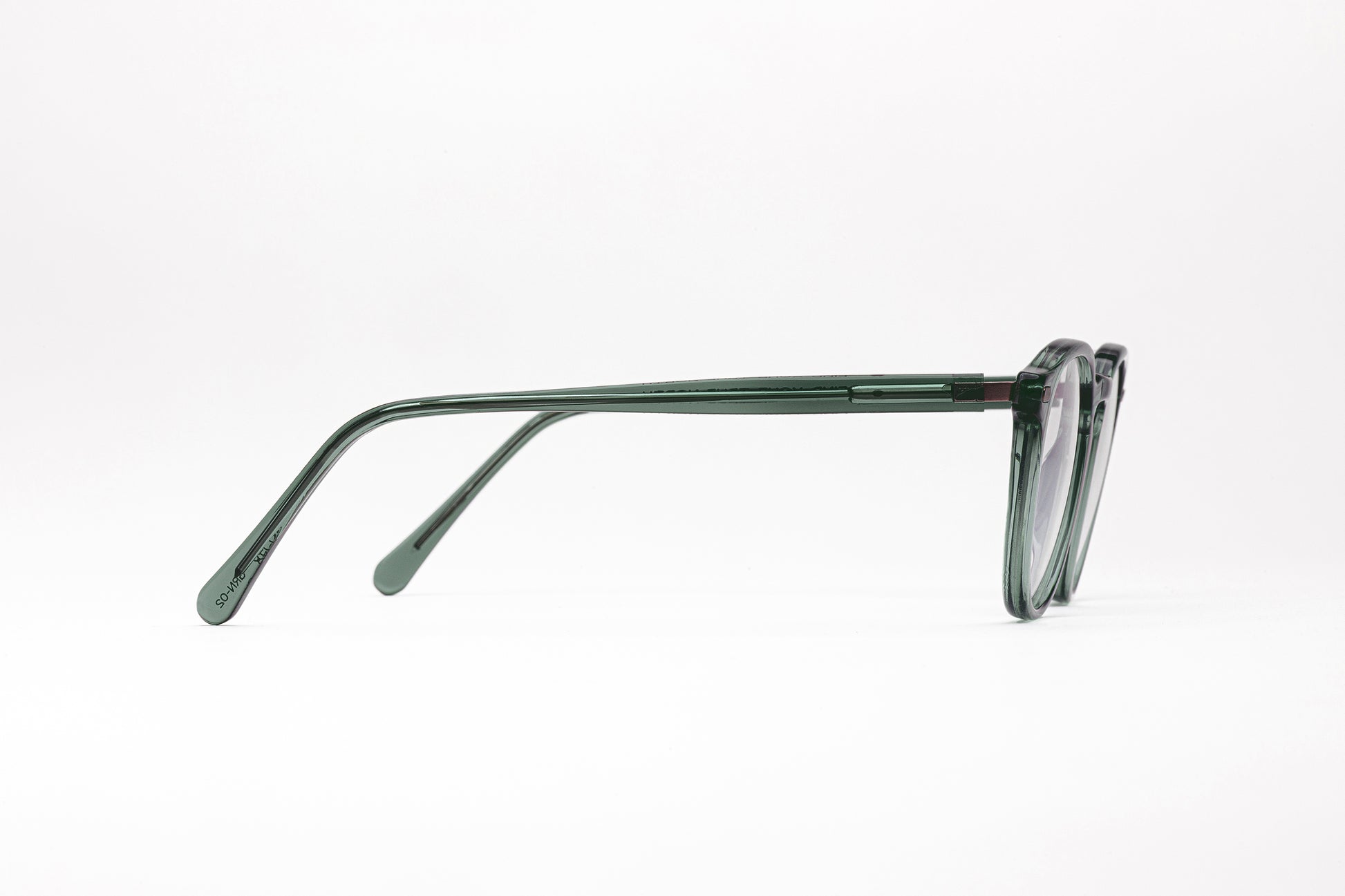 Side View - The Sage | Round Frame - Designer Green Glasses – Prescription Designer