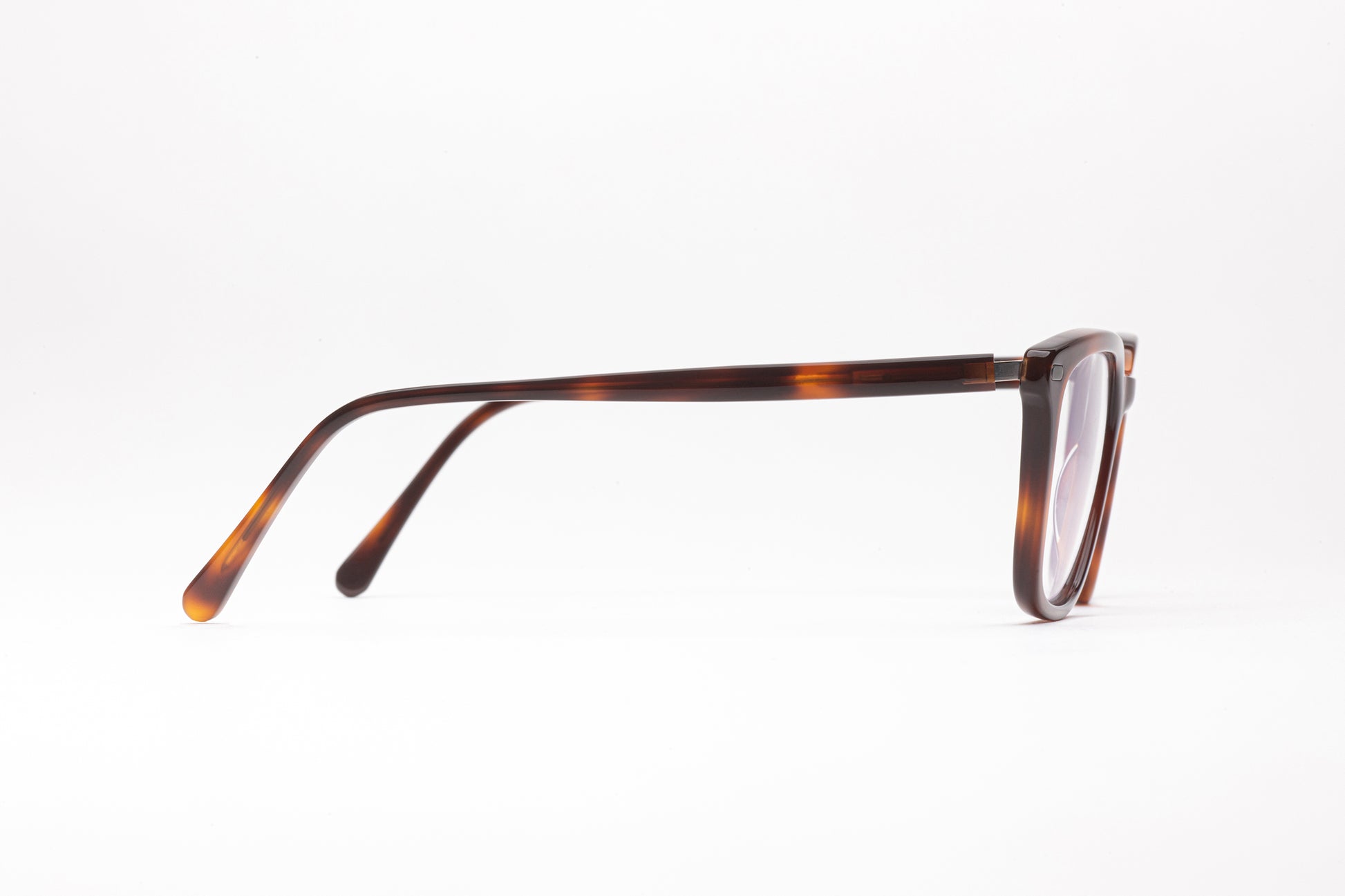 Side View - The Voyager | Square Tortoiseshell Acetate Frames – Designer Glasses  