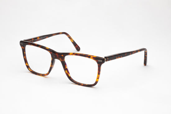 Angled View - The Navigator | Square Frame - Designer Prescription Glasses – Tortoiseshell